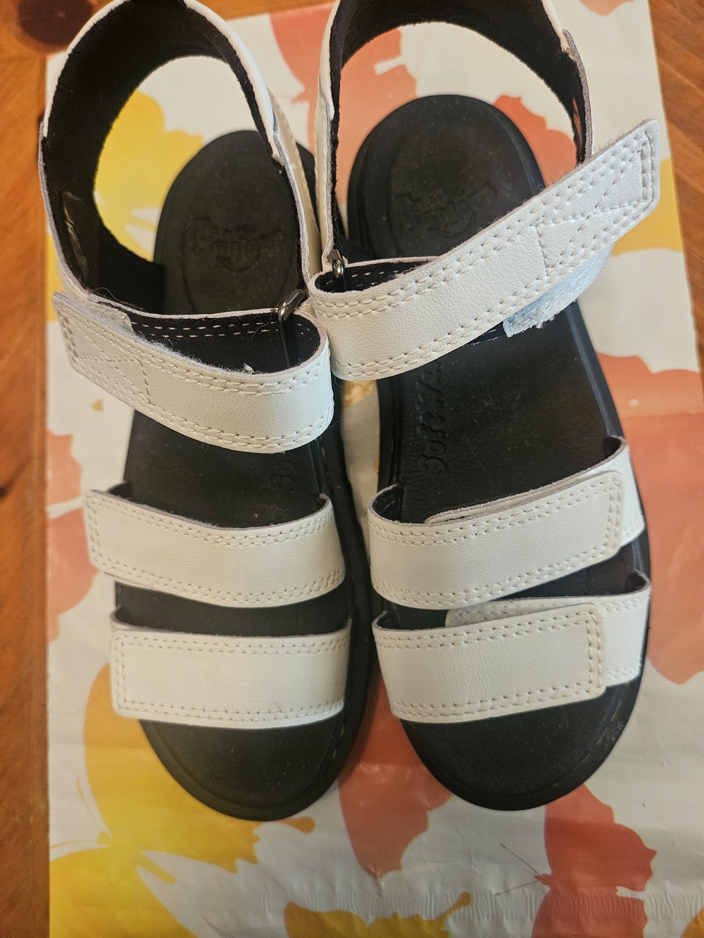 Dr. Martens White Triple-Strap Kids Sandals